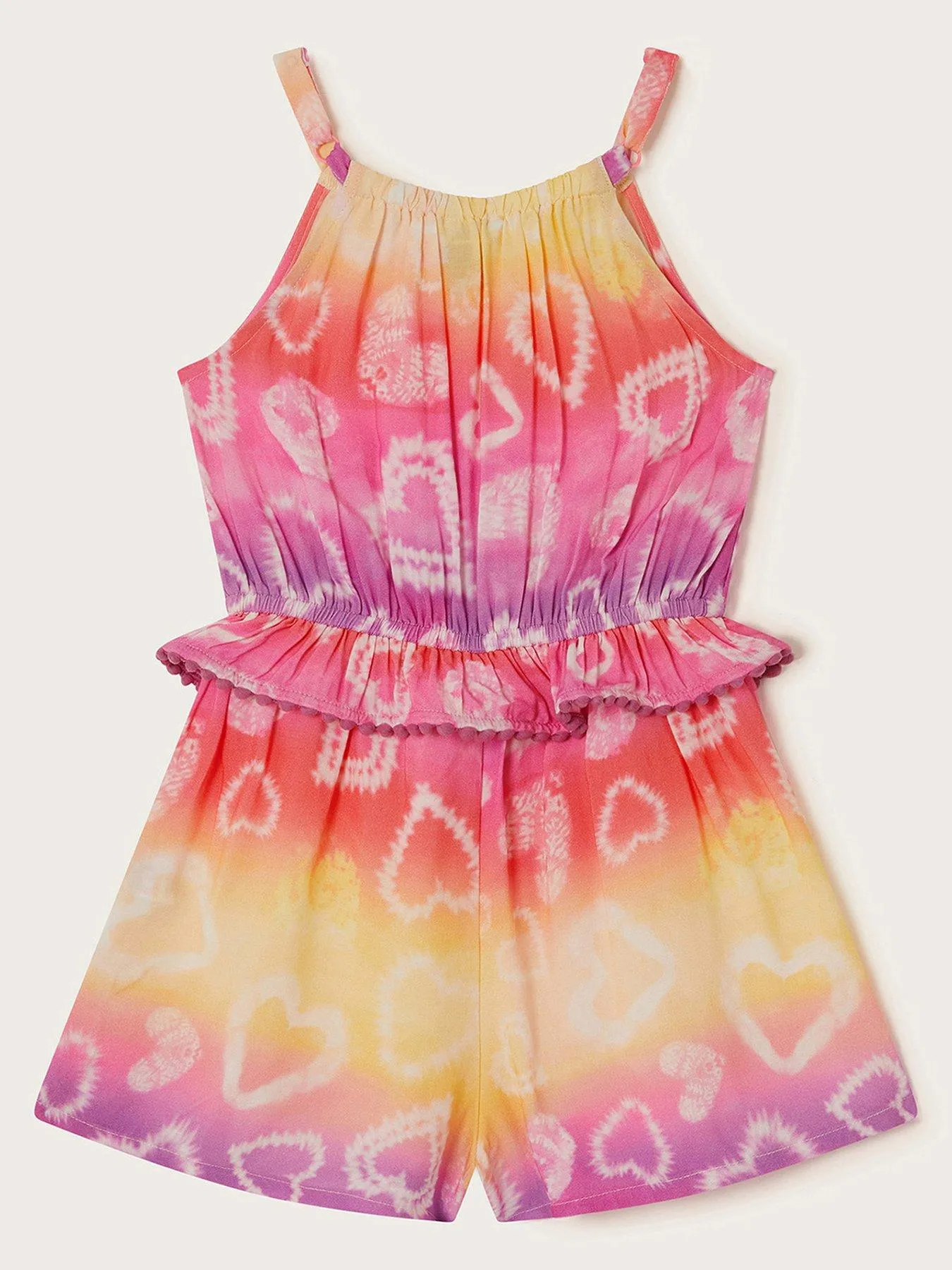 Monsoon Girls Tie Dye Heart Playsuit - Lilac