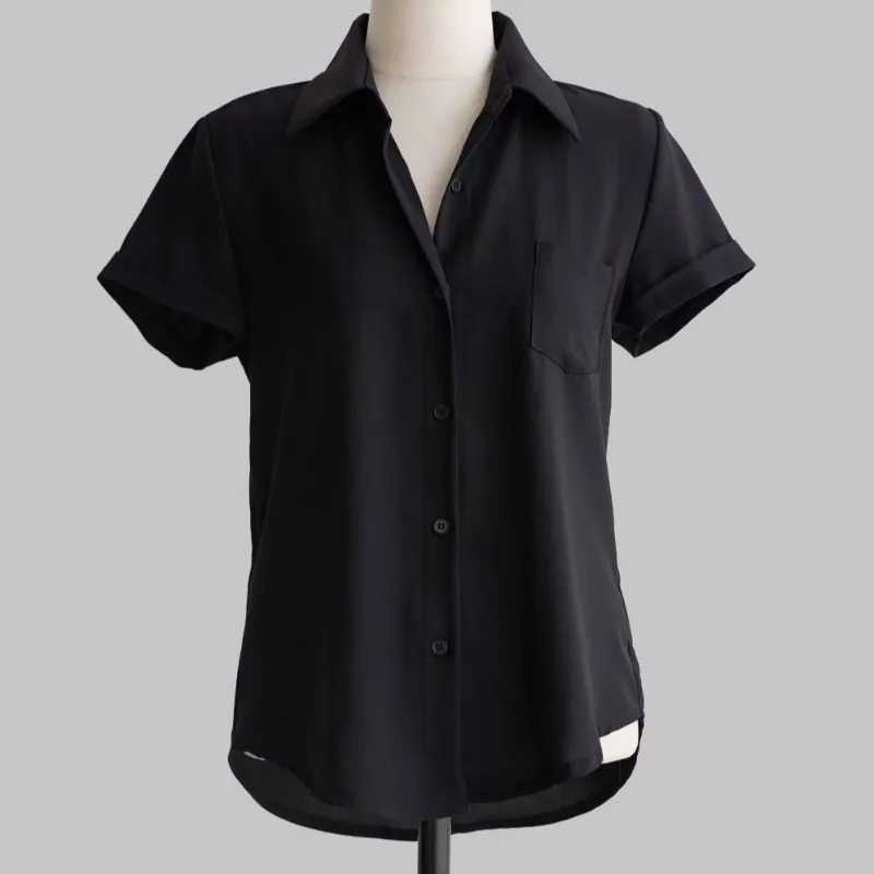 NANASALON  |Casual Style Plain Short Sleeves Office Style