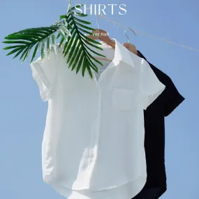 NANASALON  |Casual Style Plain Short Sleeves Office Style