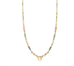 Necklace 18k Gold Vermeil with Citrine & Sunstone