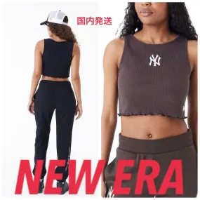 New Era  |Street Style U-Neck Plain Logo Cropped Tops