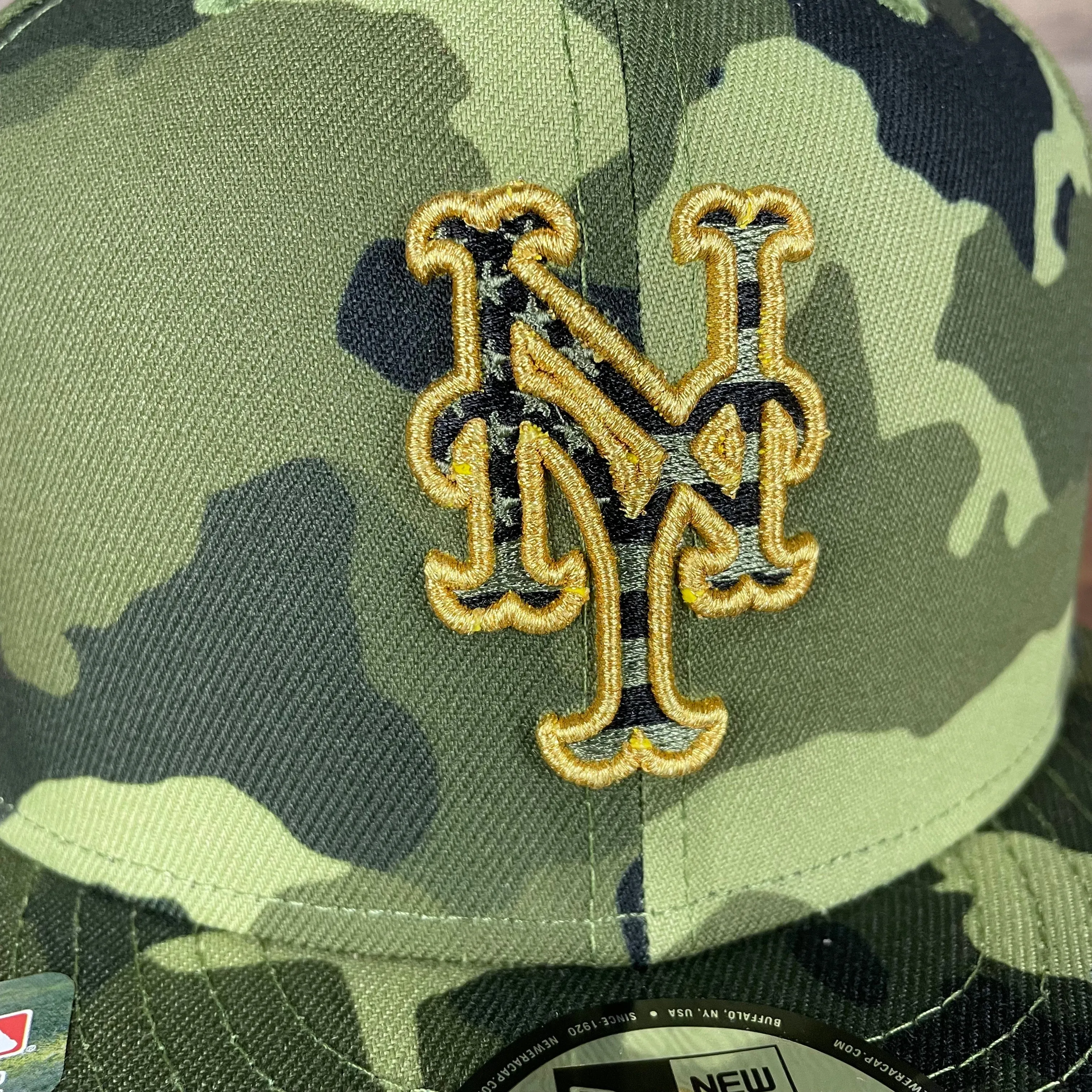 New York Mets 2022 Armed Forces Day / Memorial Day Side Patch 9Fifty Snapback Cap | Camo