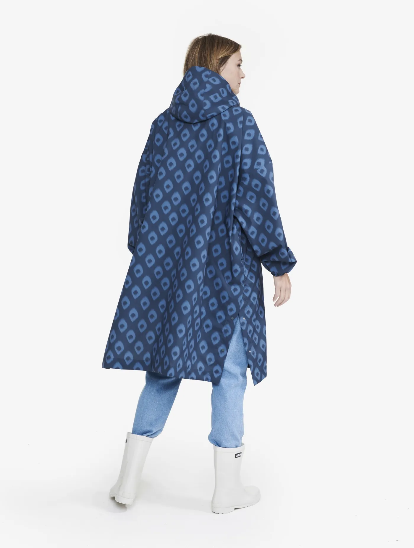 Packable printed poncho