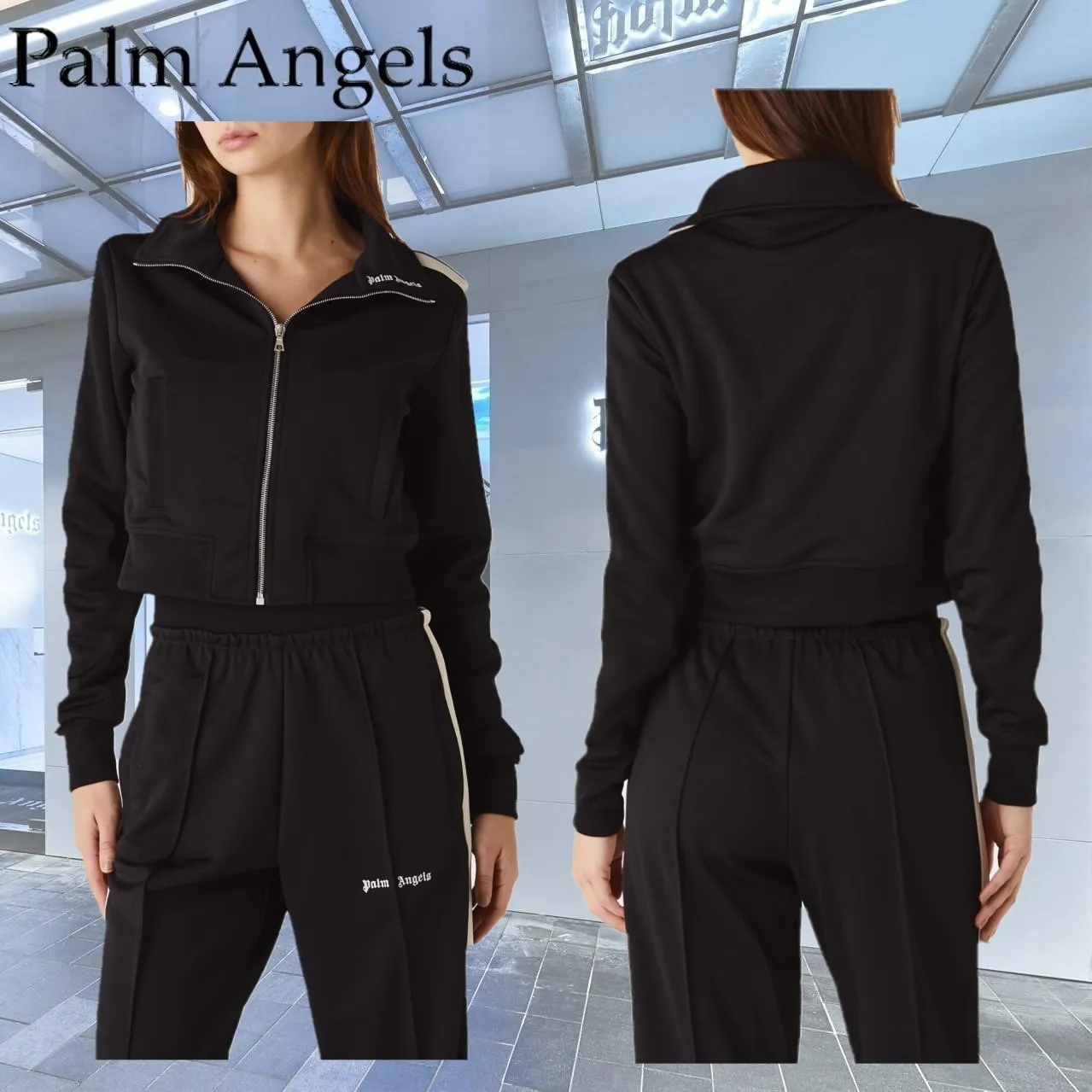 Palm Angels  |Blended Fabrics Street Style Long Sleeves Plain Cotton Logo