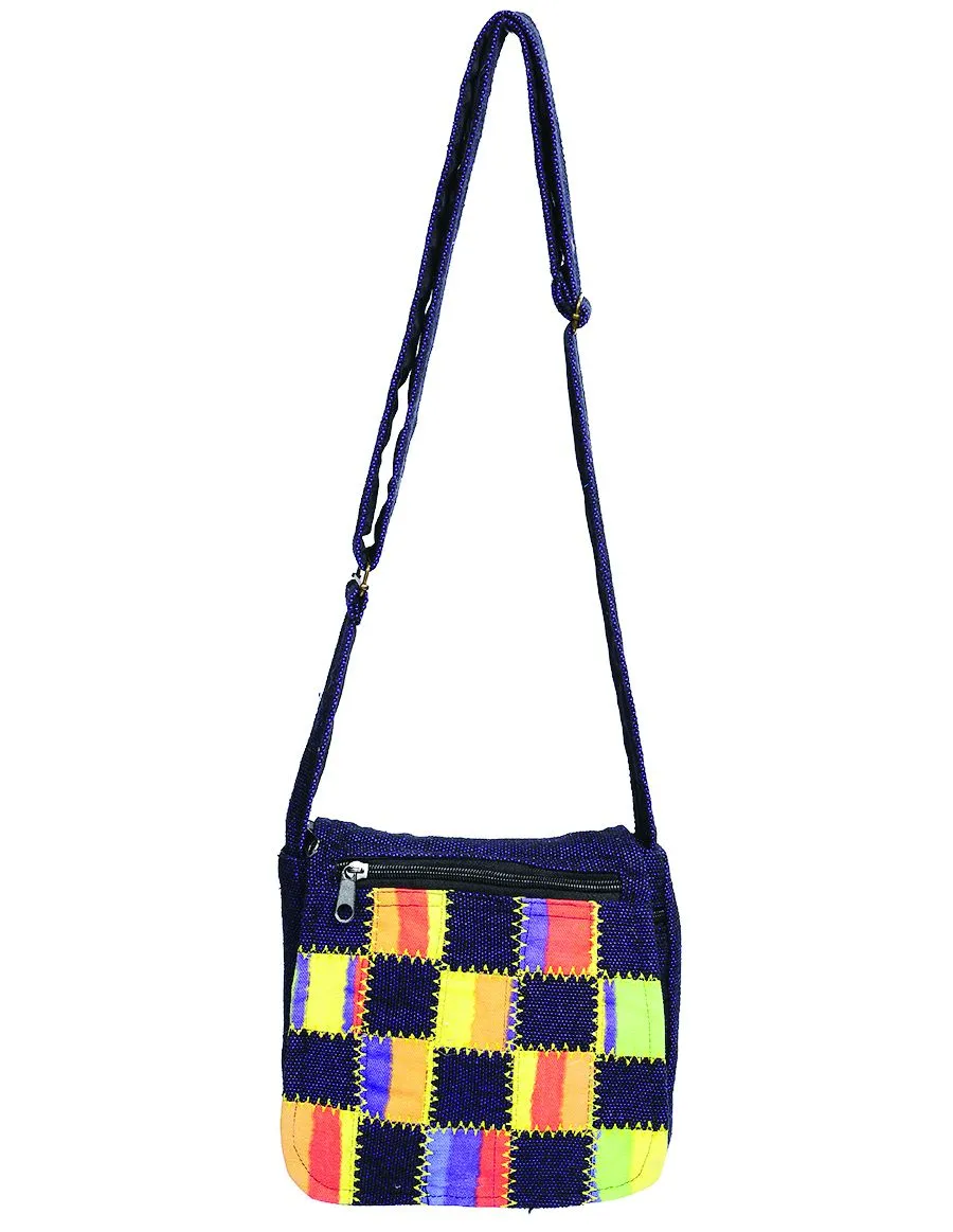 Patchwork Messenger Bag Purple