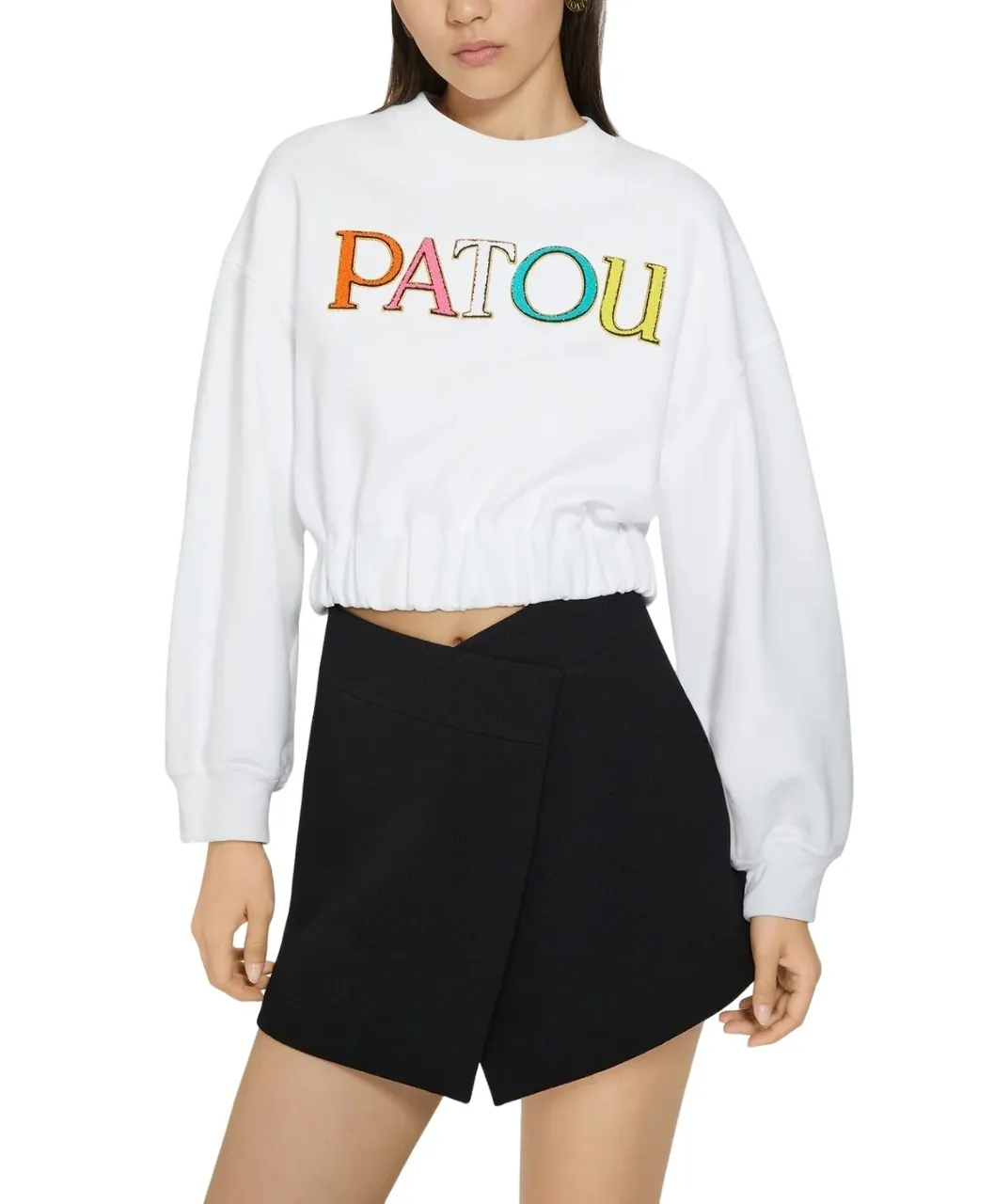 PATOU  |Crew Neck Street Style Long Sleeves Plain Cotton Logo