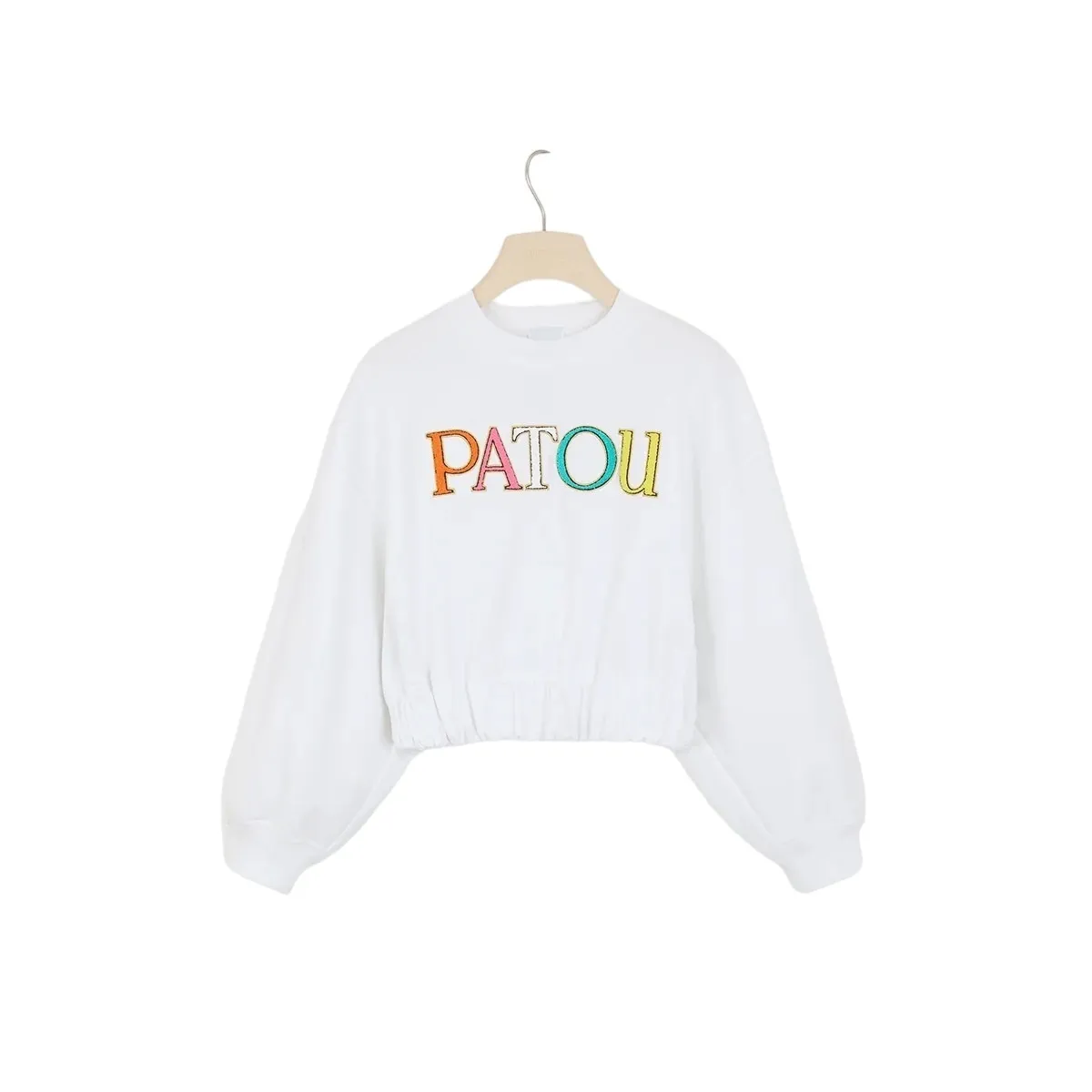 PATOU  |Crew Neck Street Style Long Sleeves Plain Cotton Logo