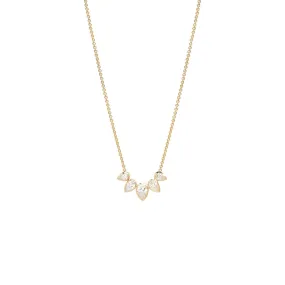 Pear Cut Diamond Fan Necklace