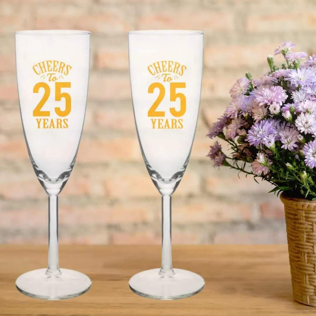 Personalized Champagne Glasses Anniversary Gifts For Parents - Add Any Number