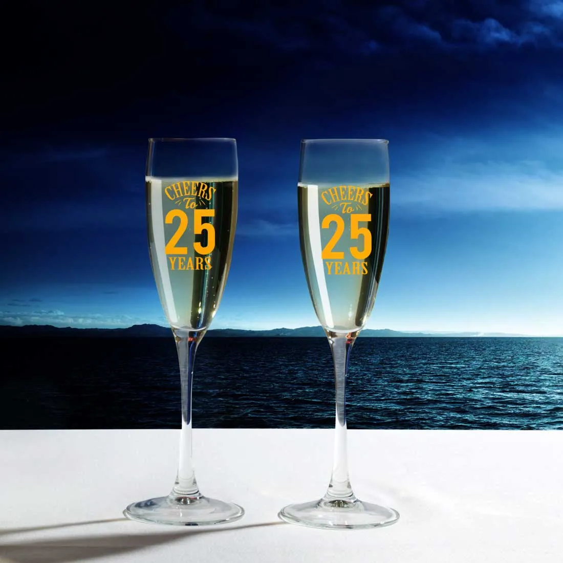 Personalized Champagne Glasses Anniversary Gifts For Parents - Add Any Number