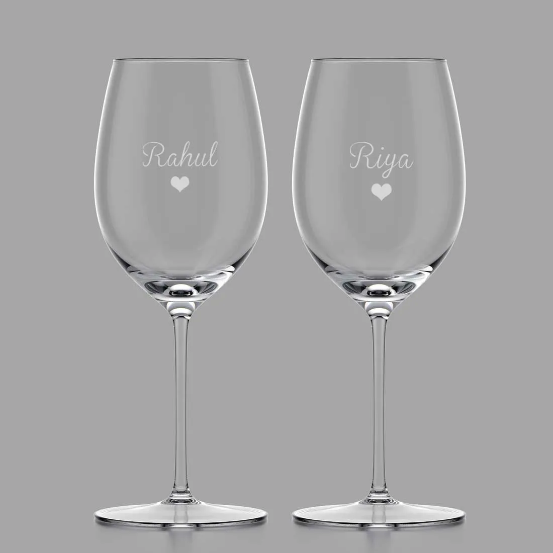 Personalized Wine Glasses Gift Set Of 2 Anniversary Gifts for Couples - Add Name