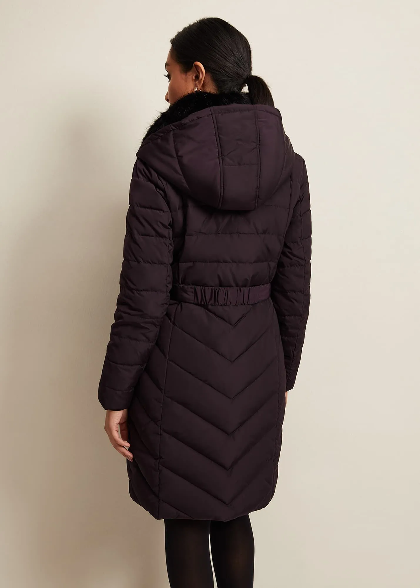 Petite Bobbie Burgundy Puffer Coat