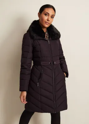 Petite Bobbie Burgundy Puffer Coat