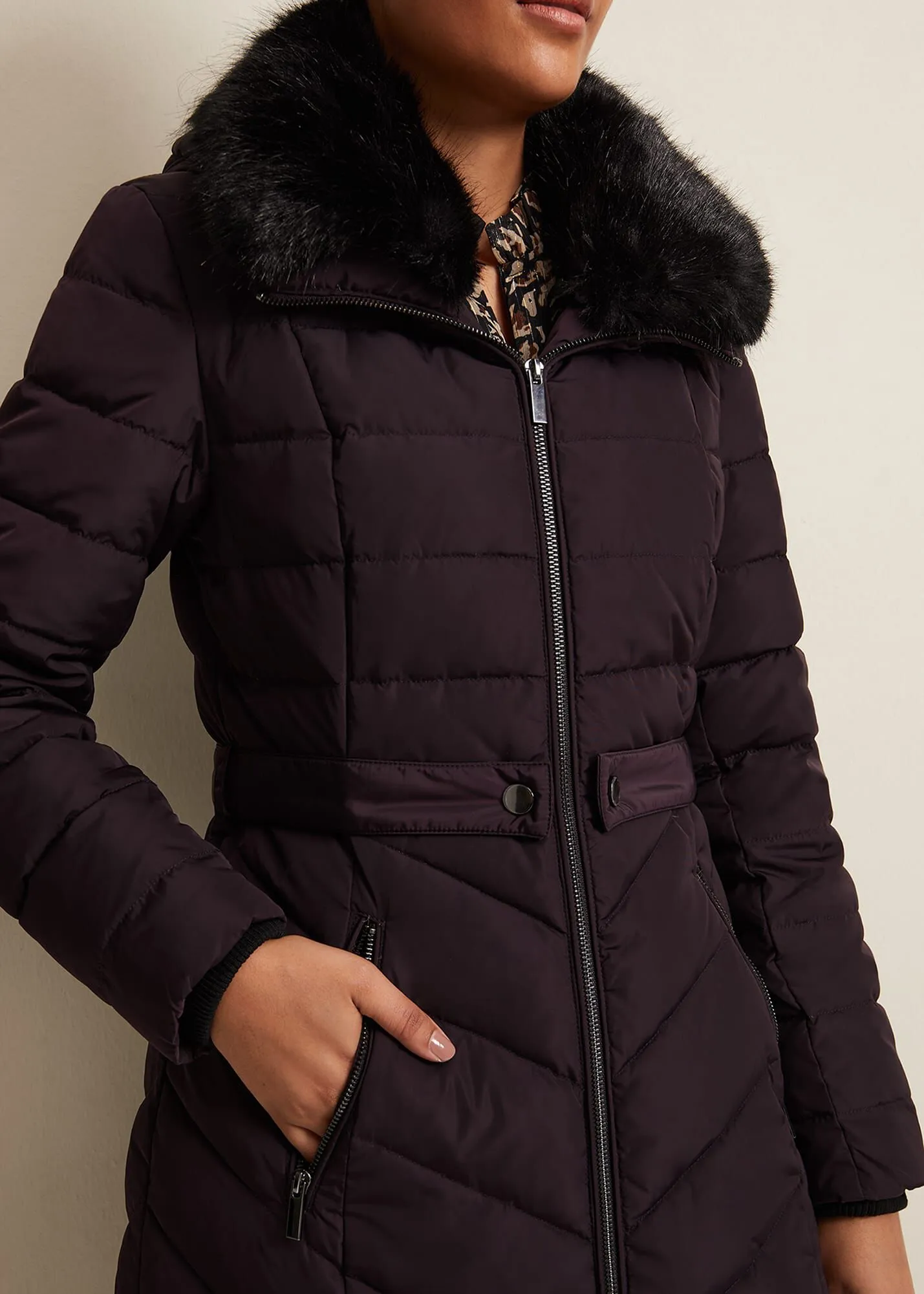 Petite Bobbie Burgundy Puffer Coat