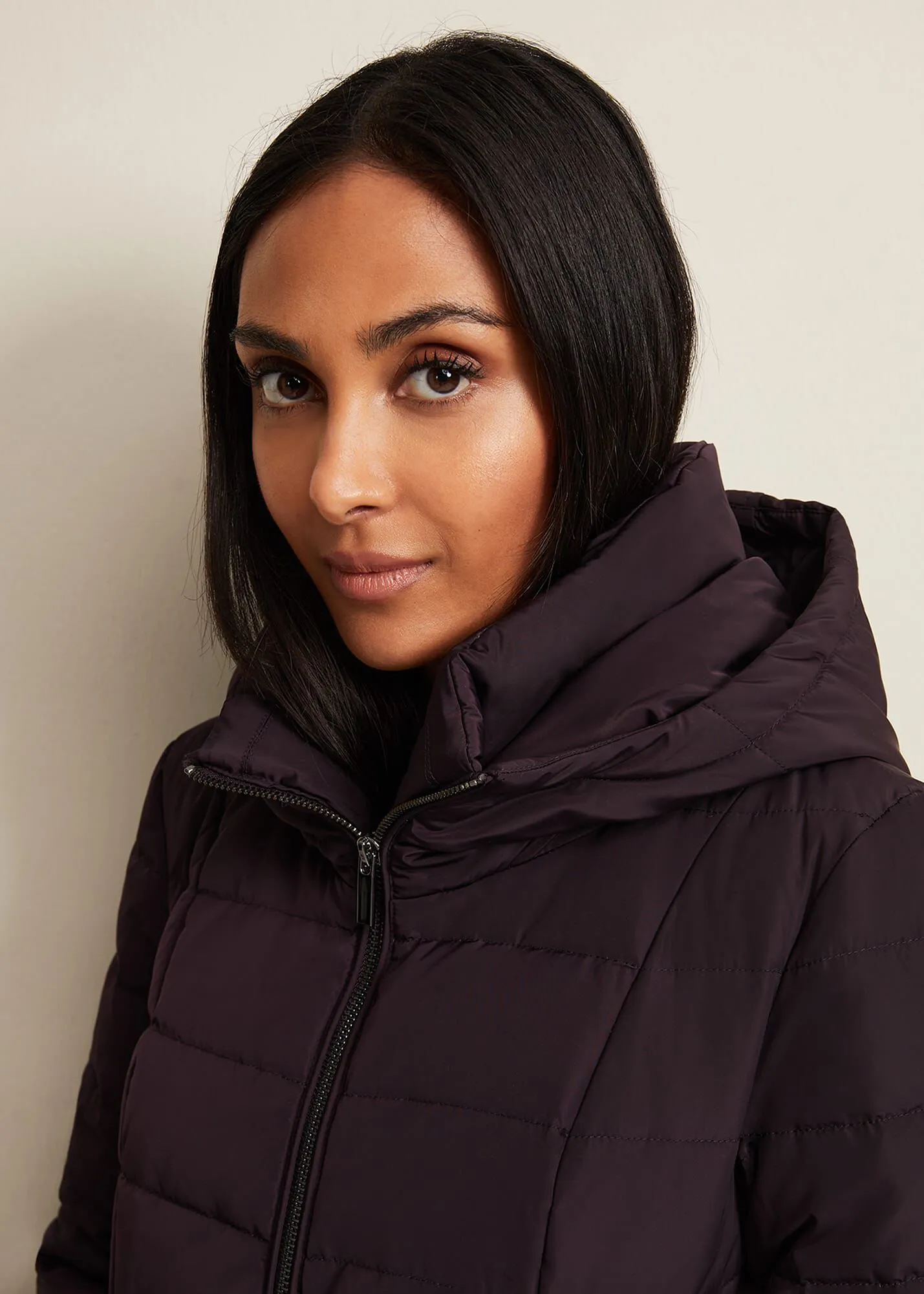 Petite Bobbie Burgundy Puffer Coat