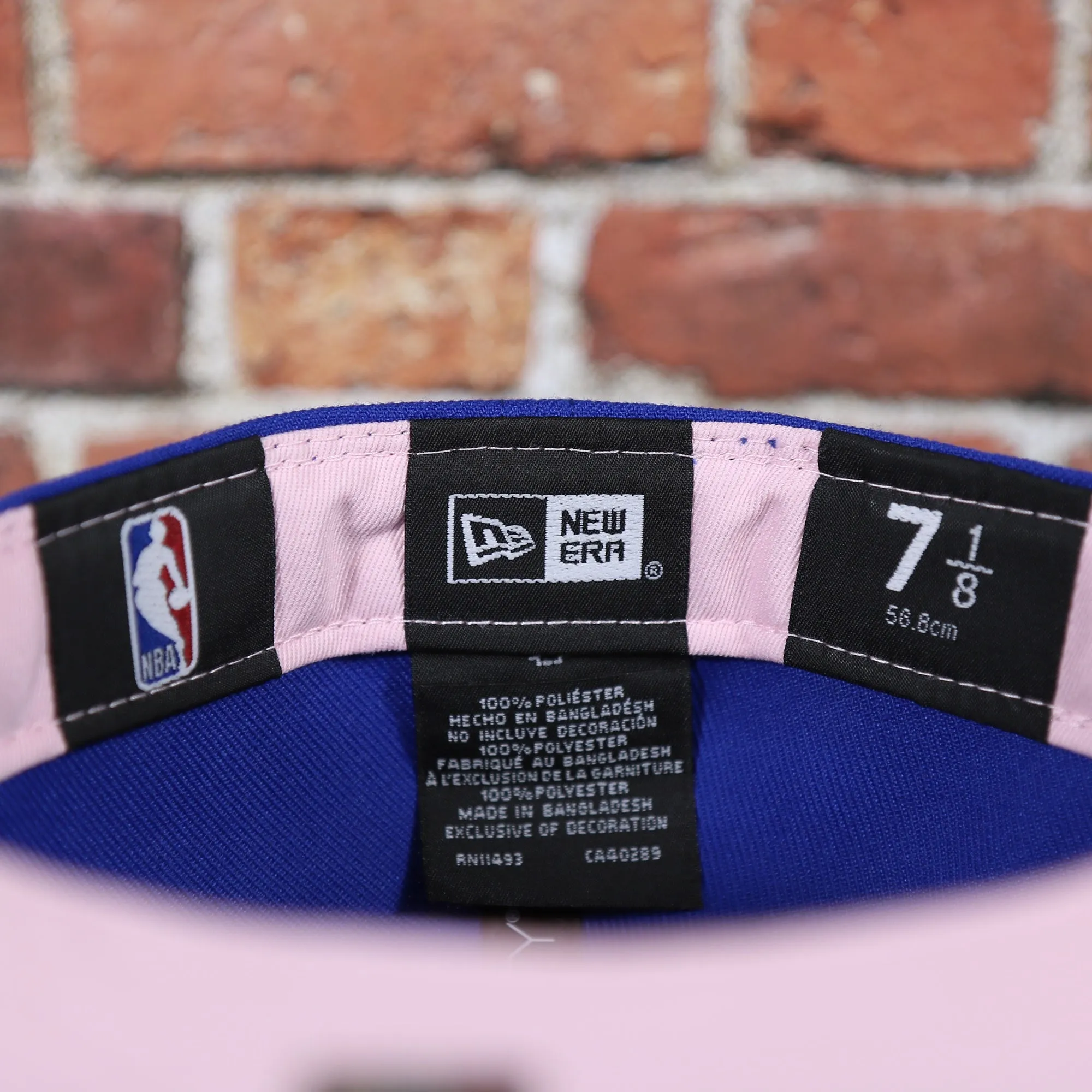 Philadelphia 76ers Pop Sweat Pastel NBA Finals Champions Side Patch Fitted Cap With Pink Undervisor | Royal Blue 59Fifty Cap