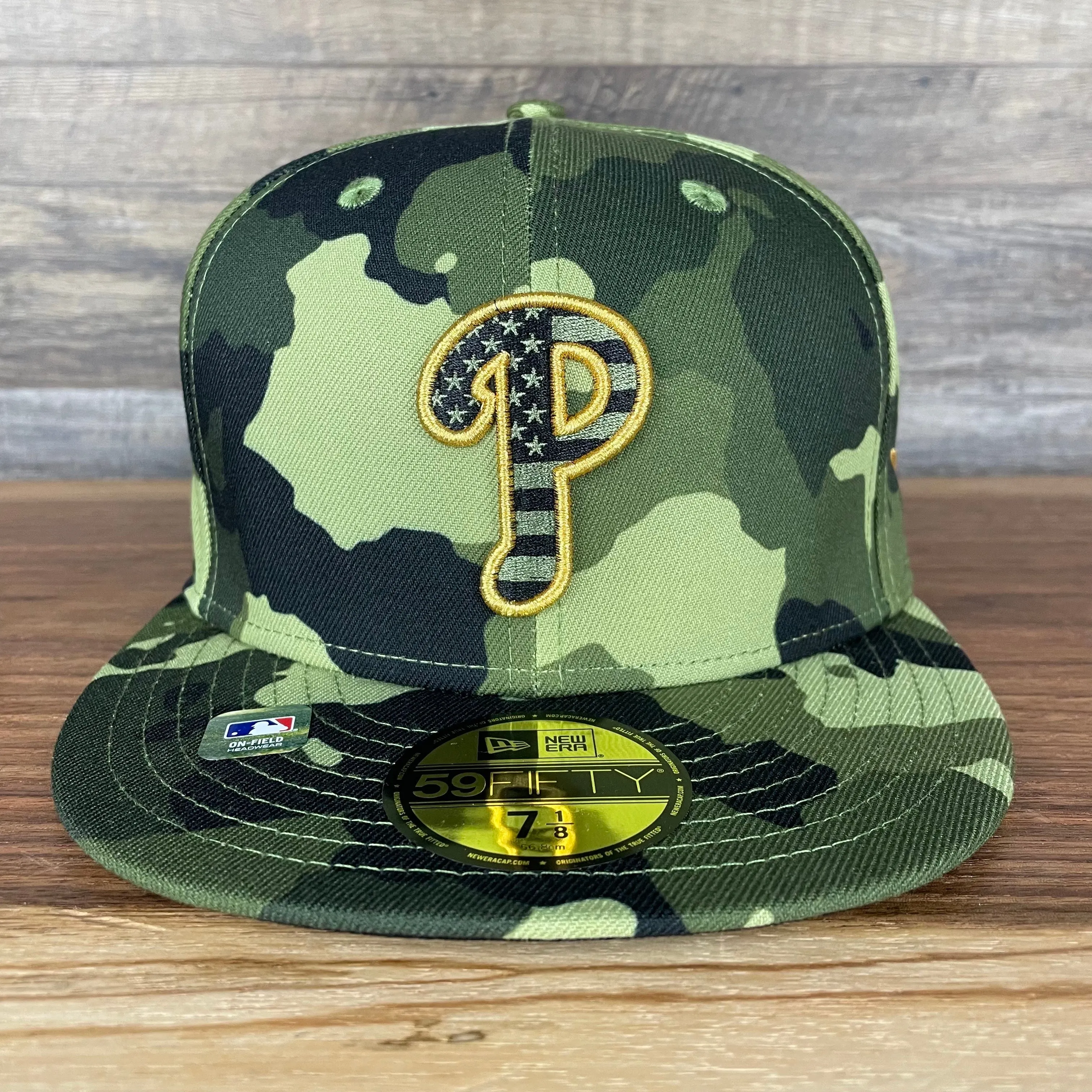 Philadelphia Phillies 2022 Armed Forces Day / Memorial Day Side Patch 59Fifty Fitted Cap | Camo