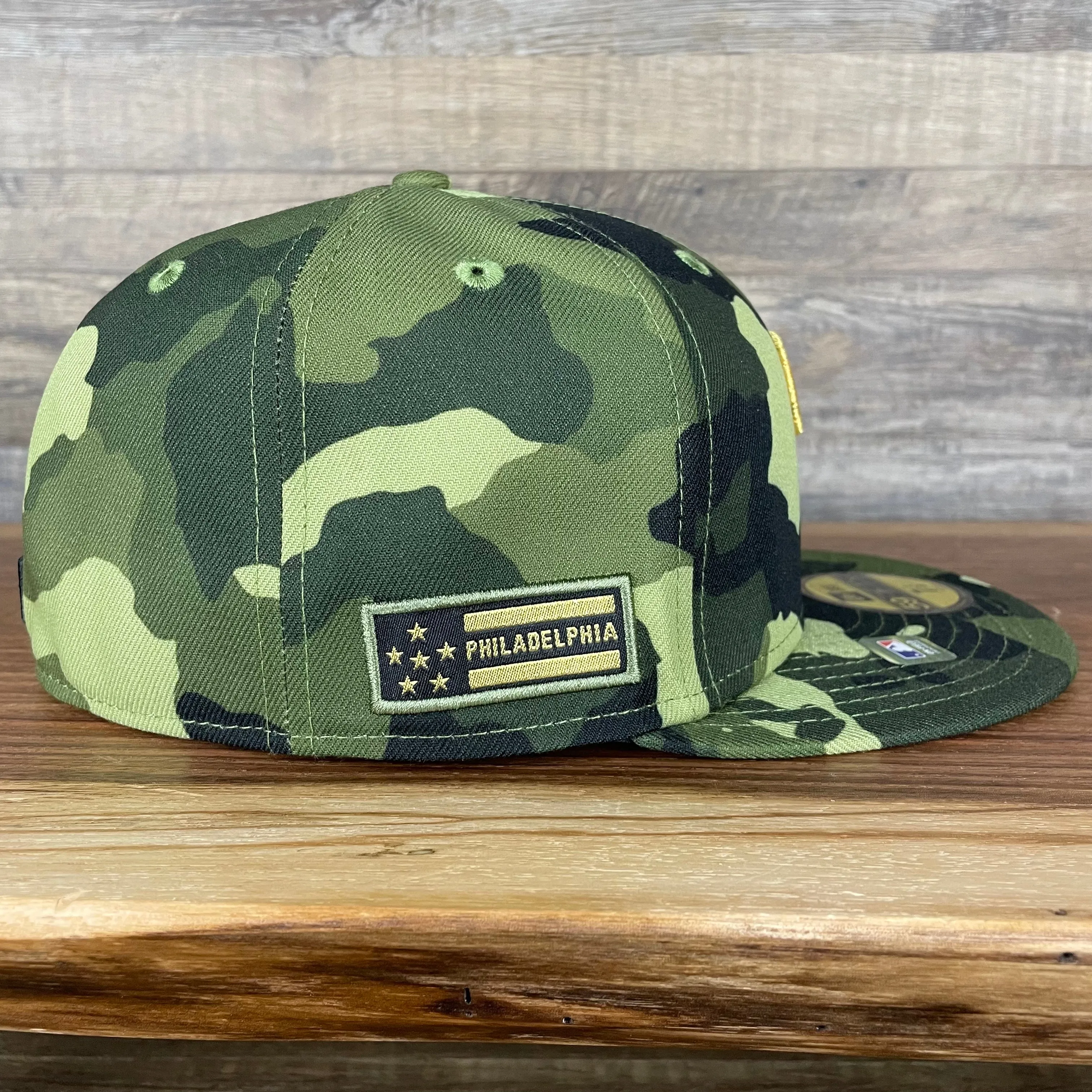 Philadelphia Phillies 2022 Armed Forces Day / Memorial Day Side Patch 59Fifty Fitted Cap | Camo