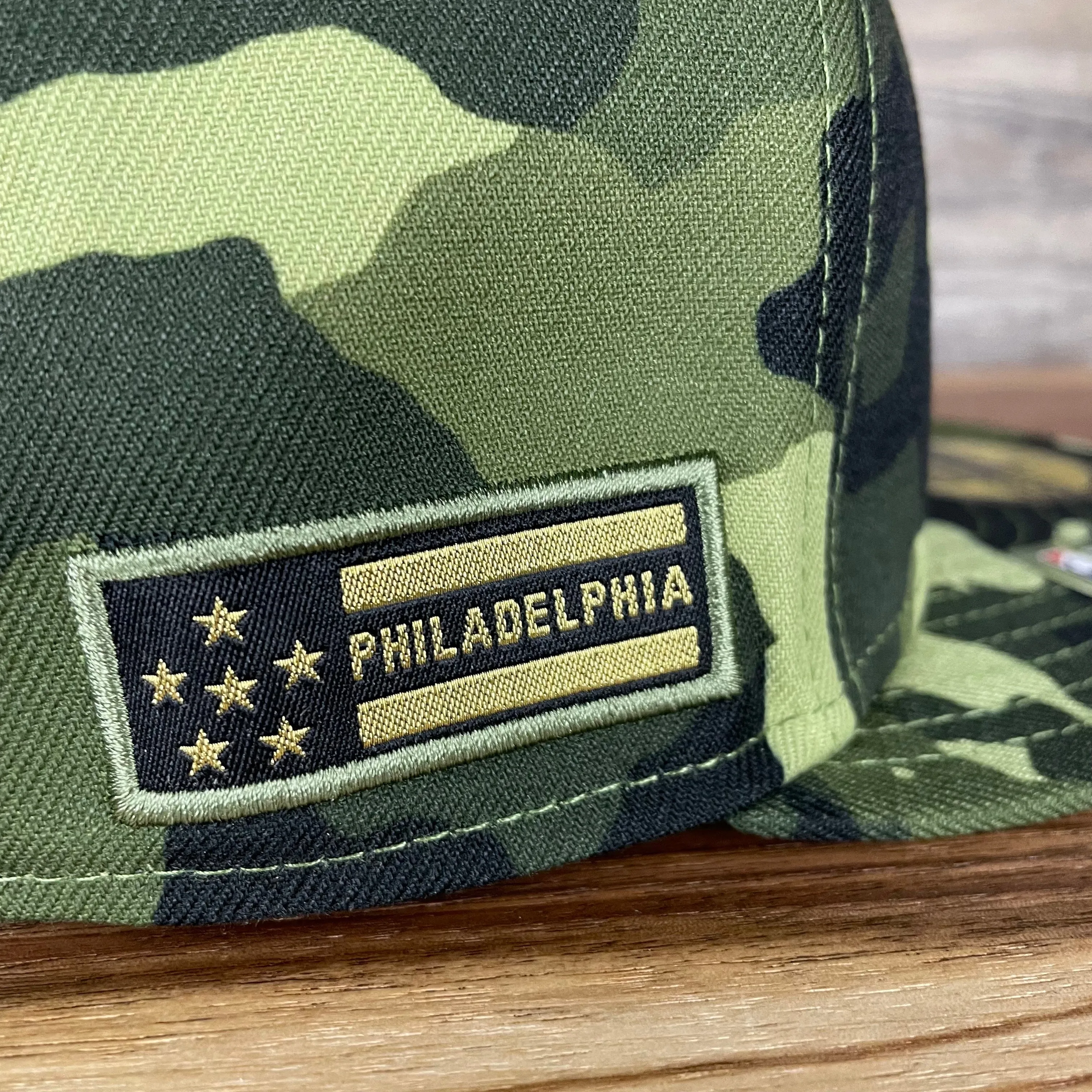 Philadelphia Phillies 2022 Armed Forces Day / Memorial Day Side Patch 59Fifty Fitted Cap | Camo