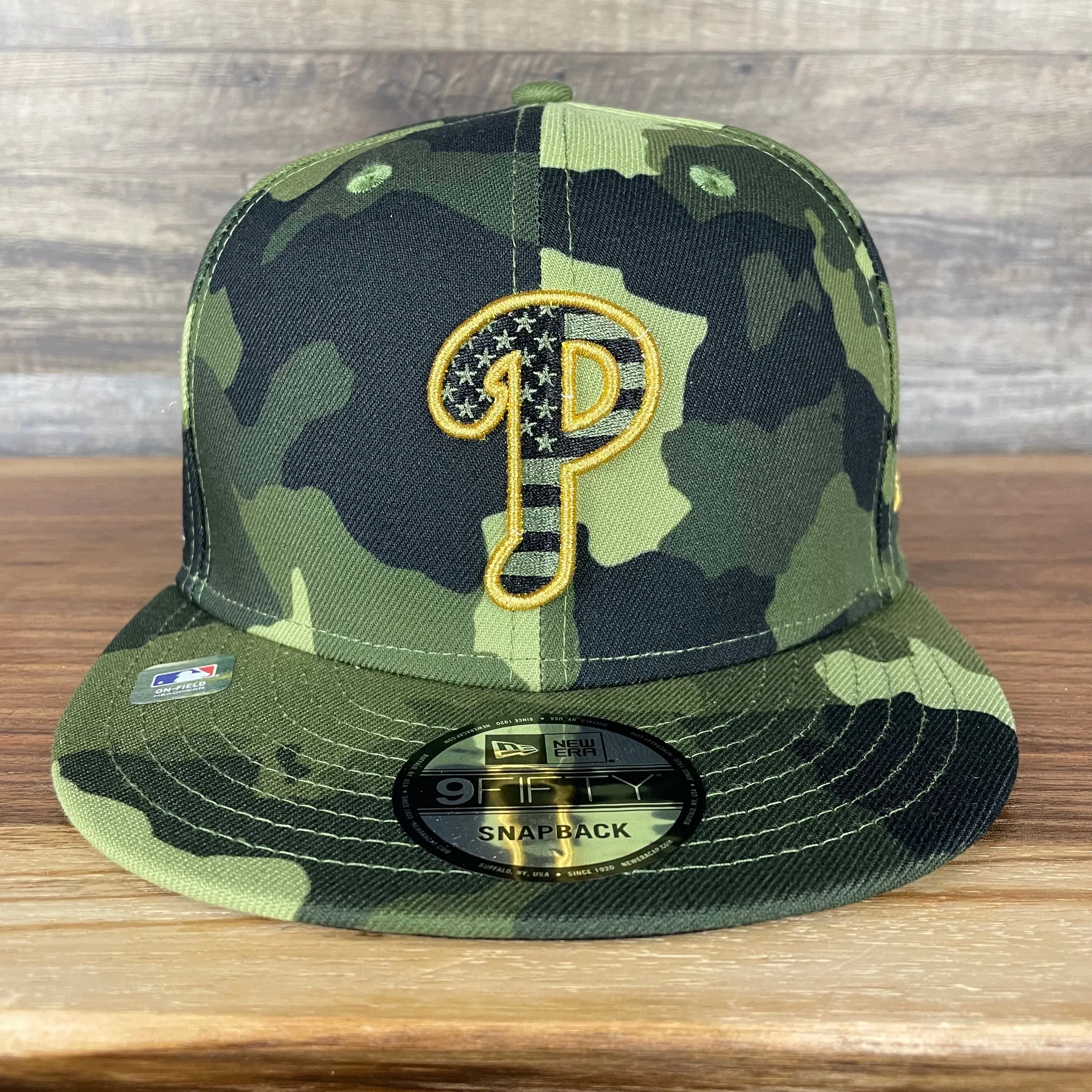 Philadelphia Phillies 2022 Armed Forces Day / Memorial Day Side Patch 9Fifty Snapback | Camo