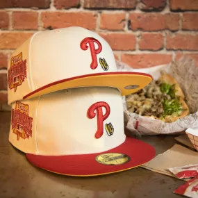 Philadelphia Phillies Cooperstown 1996 All Star Side Patch Yellow UV 59Fifty Fitted Cap | Chrome/Red | CheeseSteak Pack Cap Swag