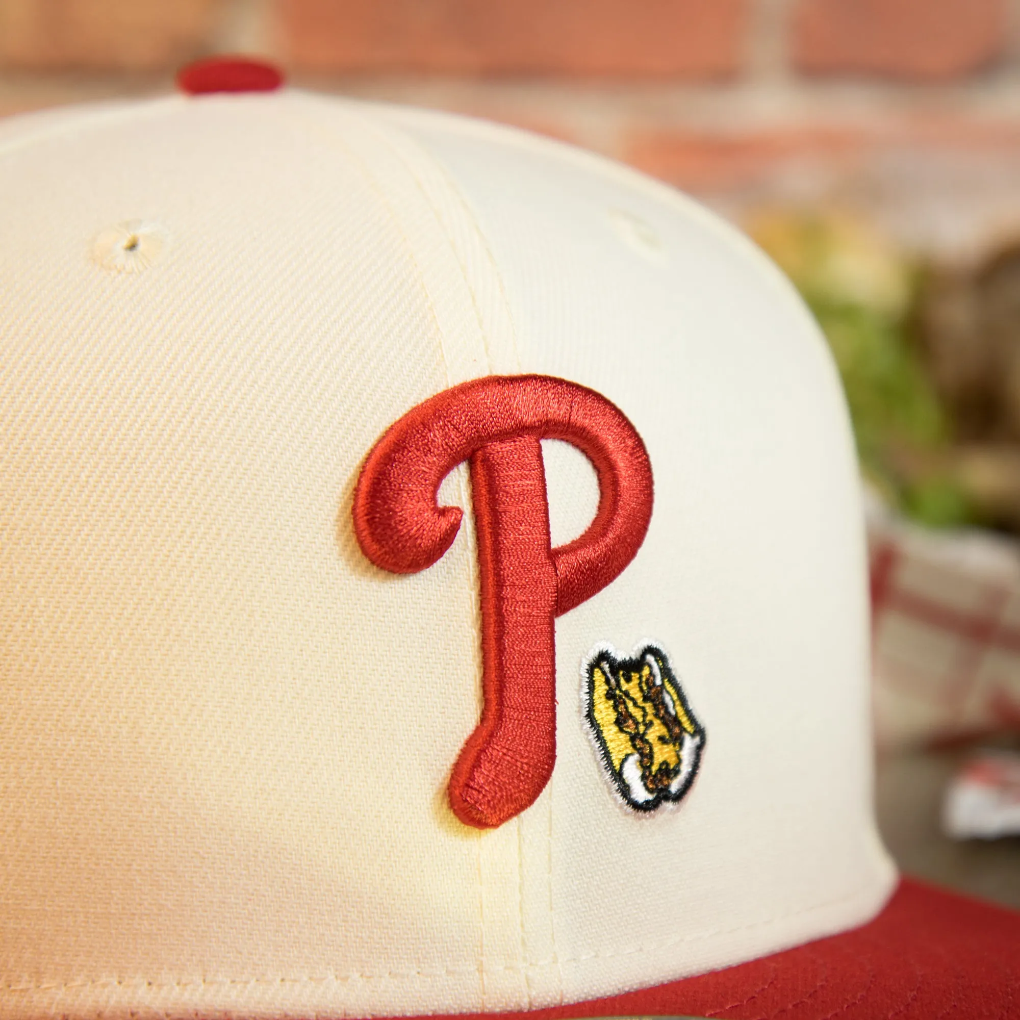 Philadelphia Phillies Cooperstown 1996 All Star Side Patch Yellow UV 59Fifty Fitted Cap | Chrome/Red | CheeseSteak Pack Cap Swag