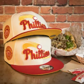 Philadelphia Phillies Cooperstown Veterans Stadium Side Patch Side Patch Yellow UV 9Fifty Snapback Cap | Chrome/Red | CheeseStea