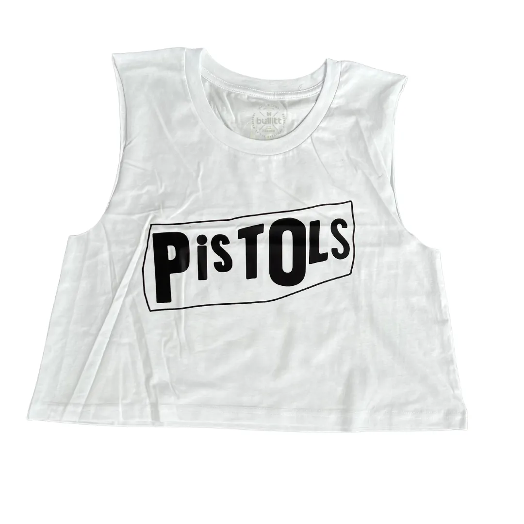 Pistols - White - Cropped Tank