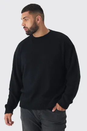 Plus Brushed Knit Crew Neck Oversized Sweater