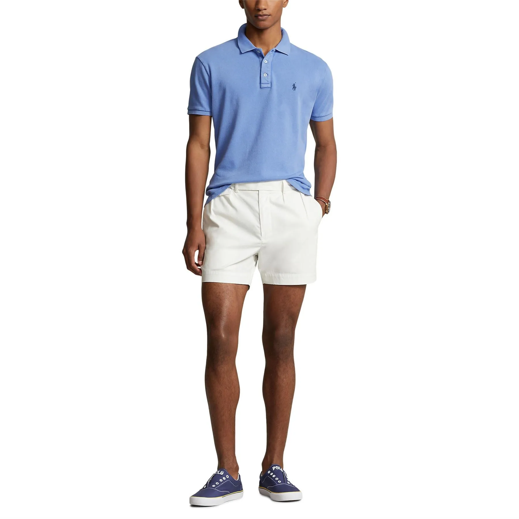 Polo Golf Slim Fit Cotton Knit Polo Harbour Island Blue - SU24