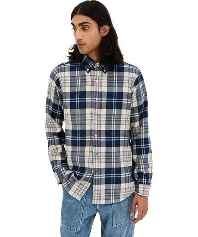 Polo Ralph Lauren Brushed Flannel Shirt Off White/Navy M