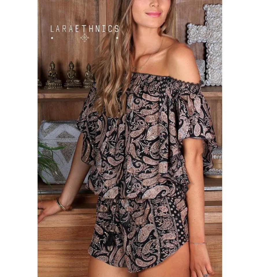 Print Playsuit Pina in Madura Black