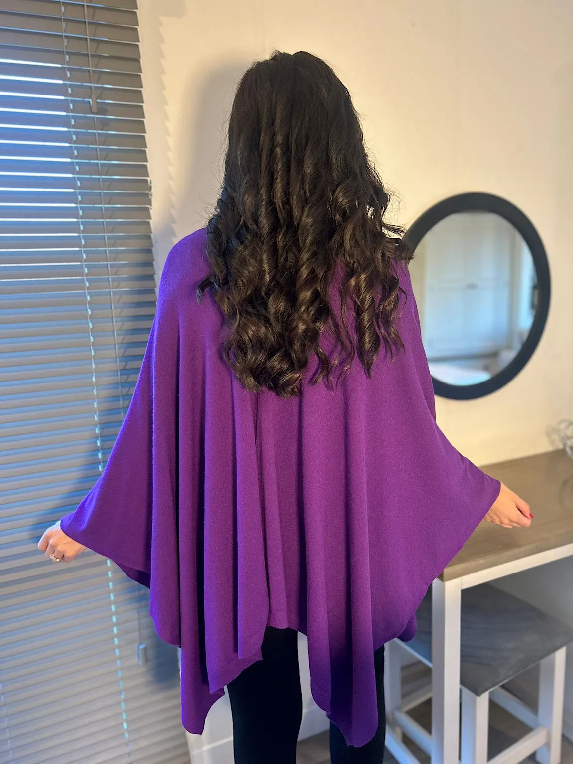 Purple Button Detail Cape Millie