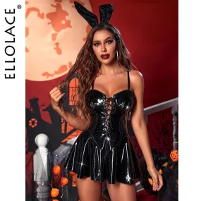 PVC Short Dress And Bunny Ears