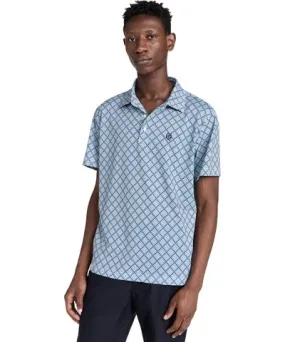 Quiet Golf Monogram Houndstooth Polo Navy S