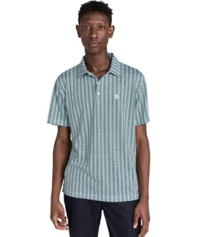 Quiet Golf Monogram Waves Polo Forest XXL