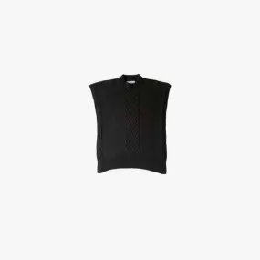 R Open Sweater Vest - Black