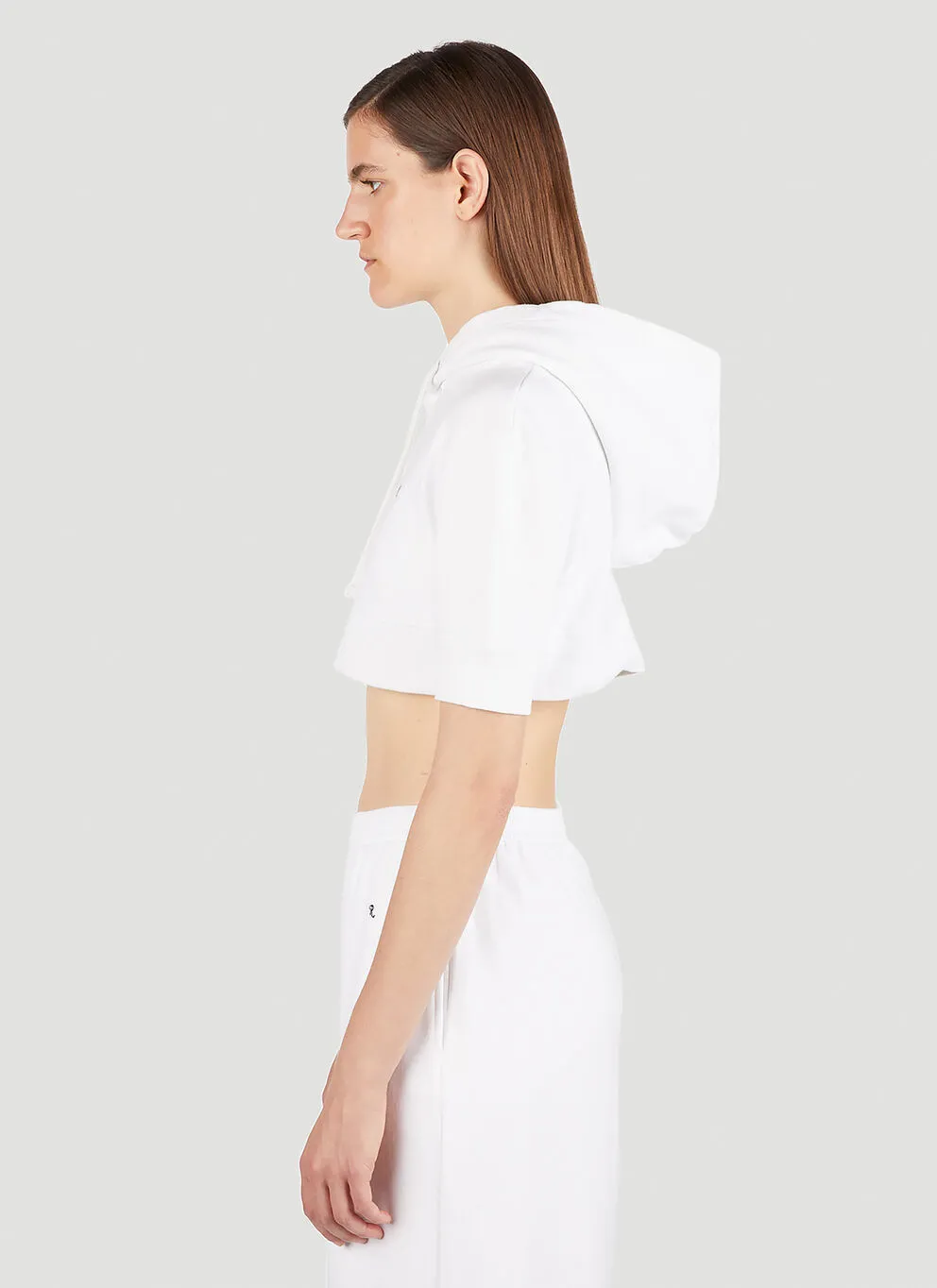 RAF SIMONS  |Street Style Plain Cotton Short Sleeves Logo Cropped Tops