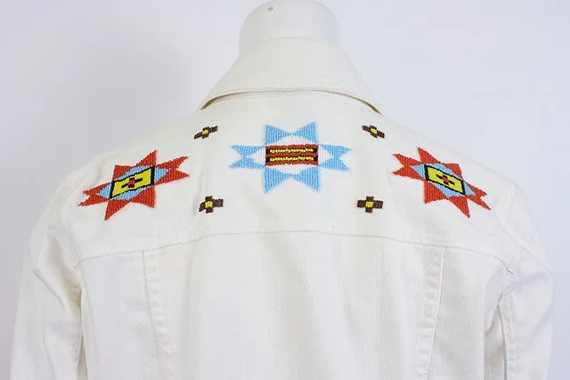 RALPH LAUREN White Denim Beaded Jacket