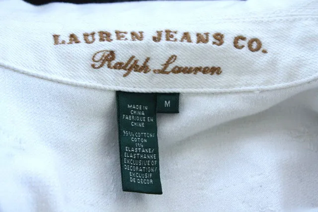 RALPH LAUREN White Denim Beaded Jacket