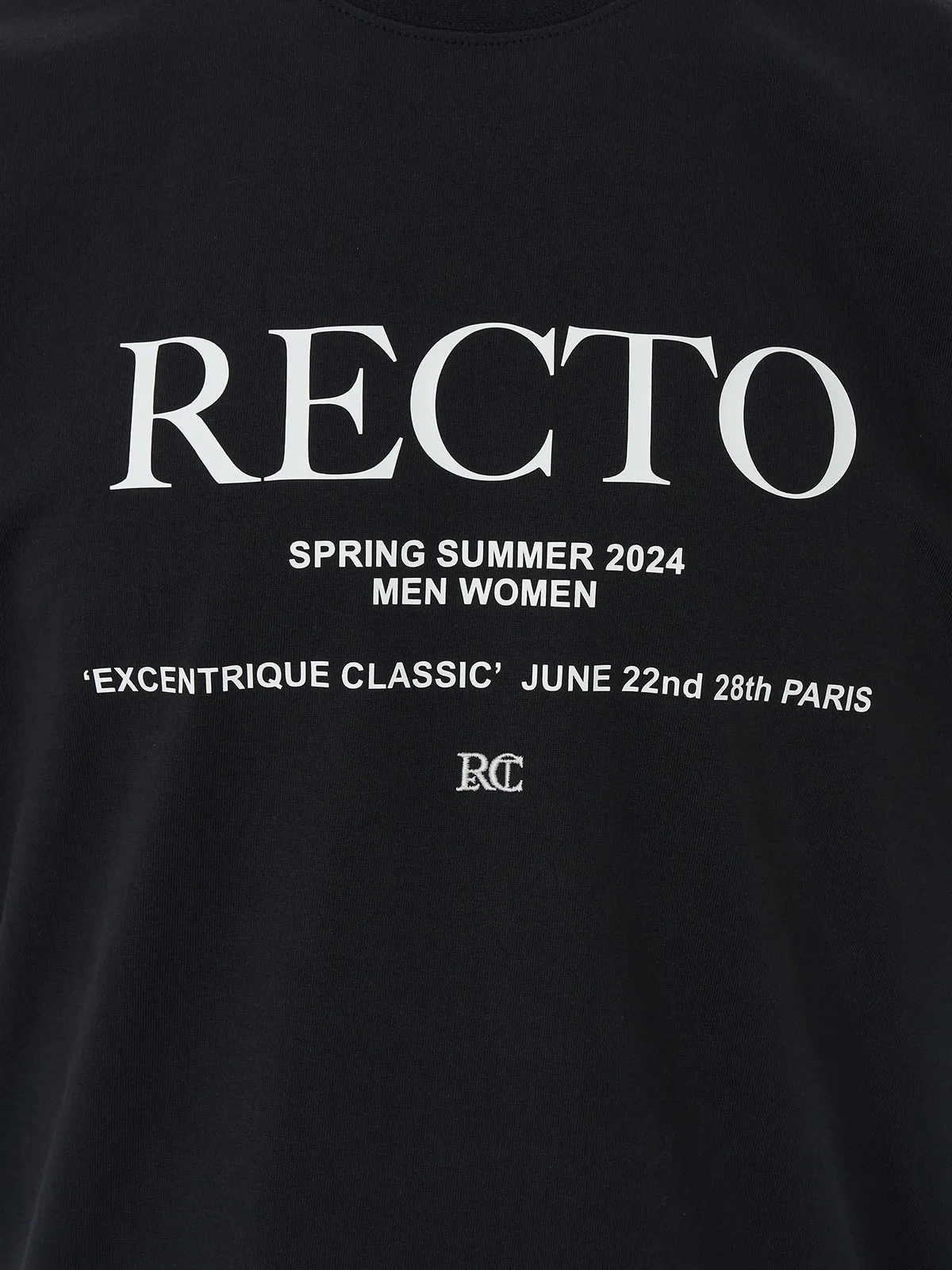 RECTO  |Unisex Street Style Plain Cotton Logo T-Shirts