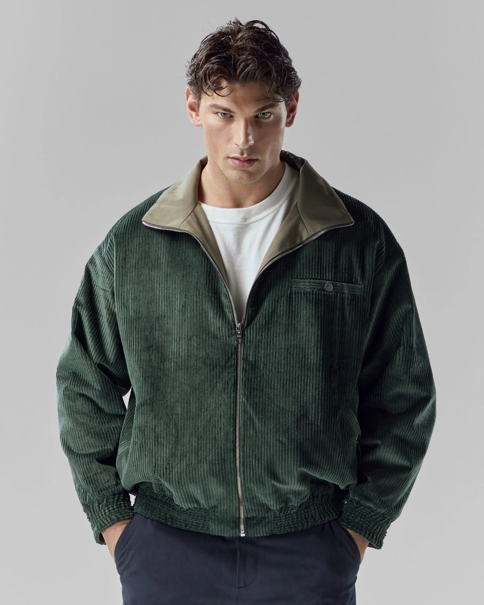 Reversible Corduroy Jacket | Olive / Evergreen