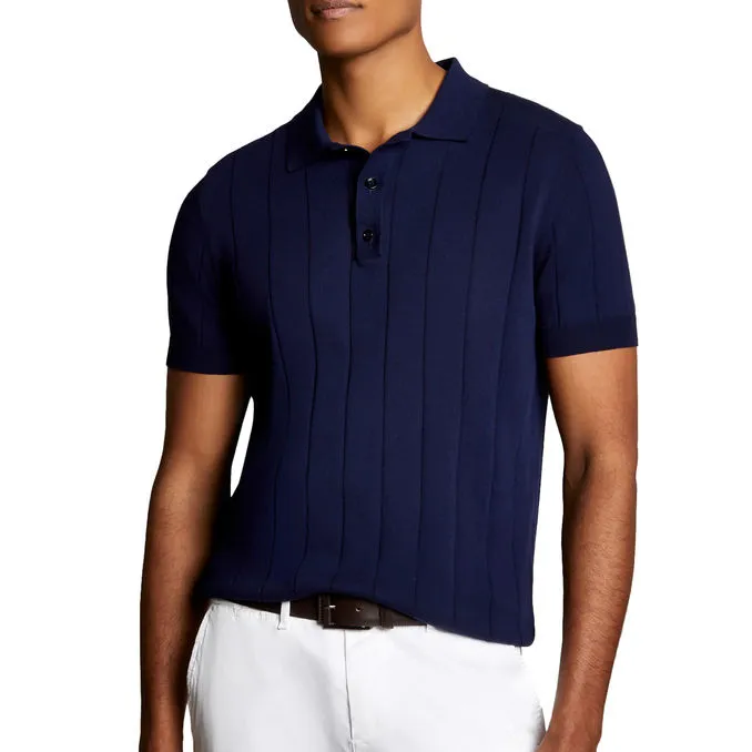 RIBBED POLO SHIRT Man Blu Royale 