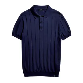 RIBBED POLO SHIRT Man Blu Royale 