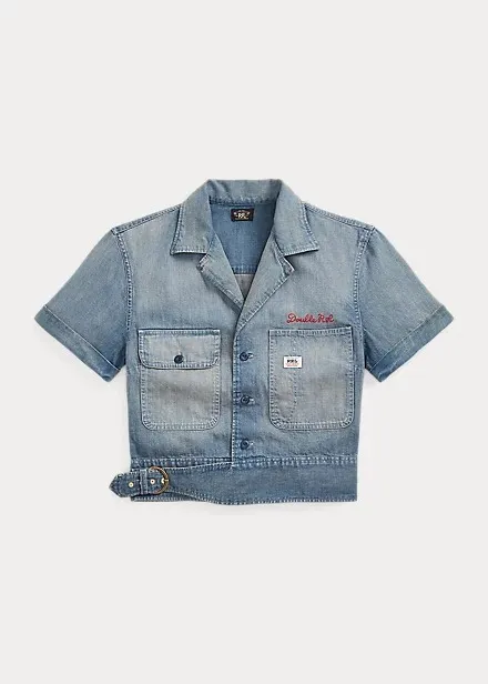 RRL  |Casual Style Denim Street Style Cotton Logo Front Button