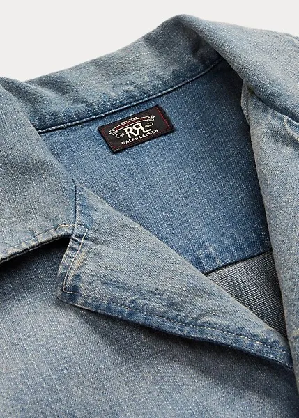 RRL  |Casual Style Denim Street Style Cotton Logo Front Button