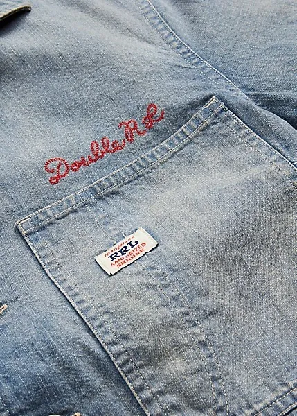 RRL  |Casual Style Denim Street Style Cotton Logo Front Button