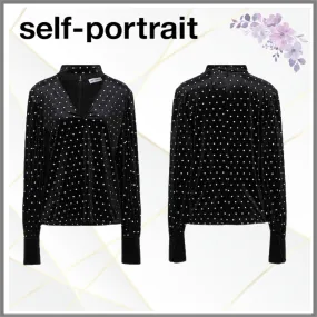 SELF PORTRAIT  |Dots Casual Style Long Sleeves Elegant Style