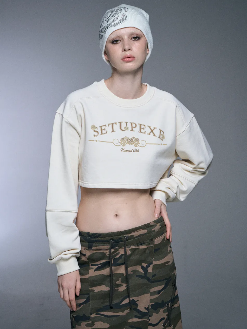 SETUP-EXE  |Flower Patterns Sweat Street Style Long Sleeves Cotton Logo