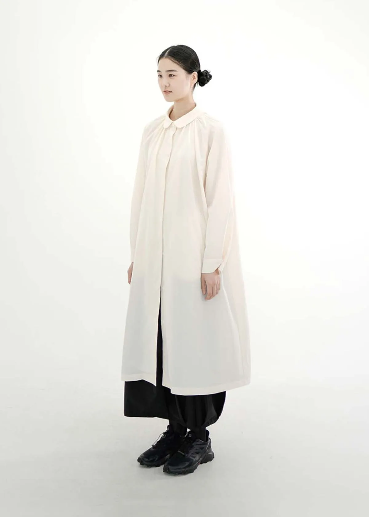 Shirred Jane Coat - Cream